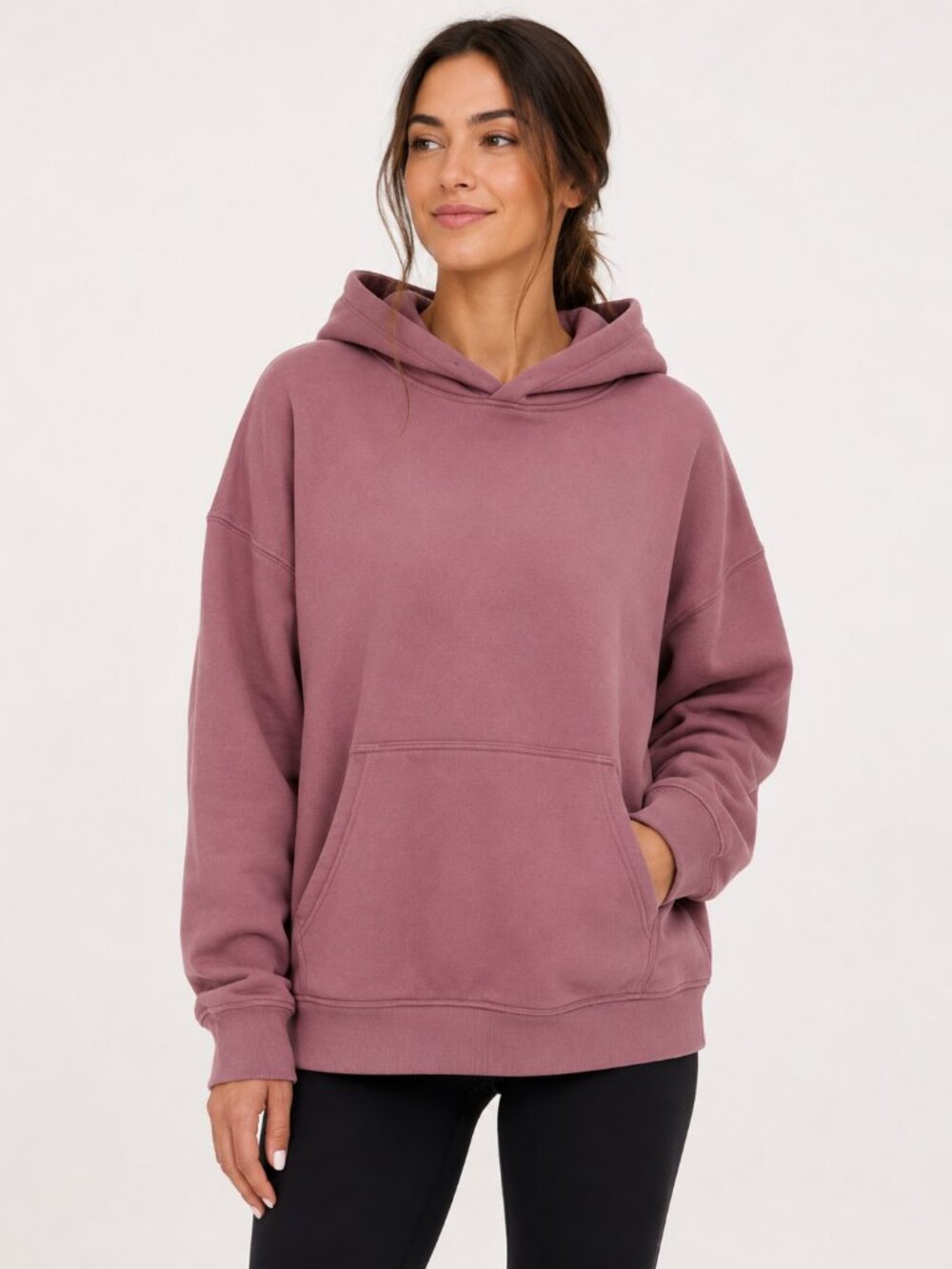 NWOT Lululemon Steady State Hoodie Size L Mauve Pink Oversized Fleece Pullover